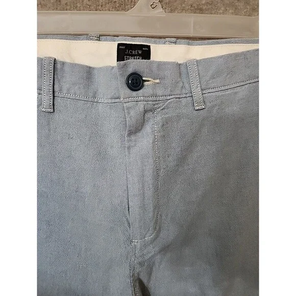 J Crew 770 Straight-fit Chino Pants Mens 34x30 Chambray Blue Stretch NEW